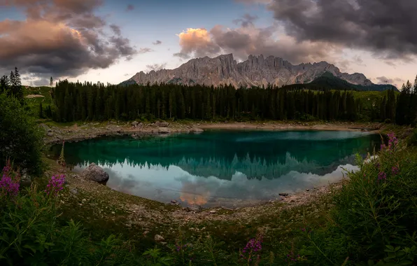 Picture mountains, nature, lake