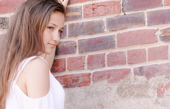 Picture girl, face, wall