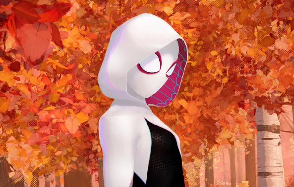 Forest, hood, birch, Marvel, Marvel Comics, Comics, fan art, Gwen Stacy