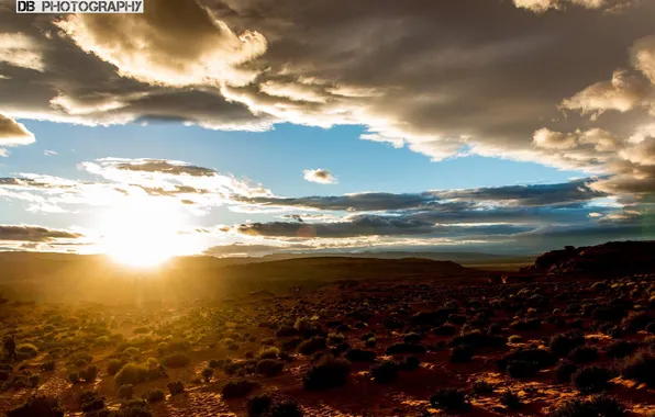 Clouds, desert, The sky