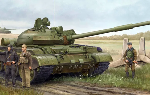 Picture figure, art, USSR, THE T-62A, Soviet medium tank