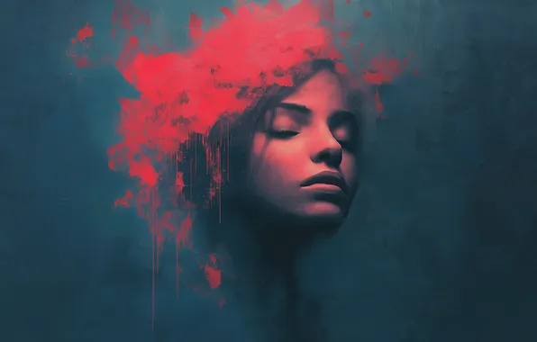 Picture women, face, painting, Illustration, portrait, AI Art