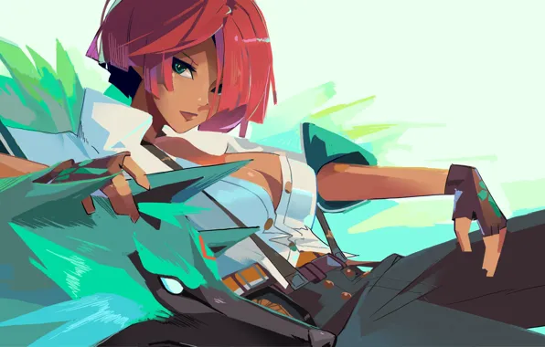 Look, girl, Game, art, Guilty Gear, game art, Joan