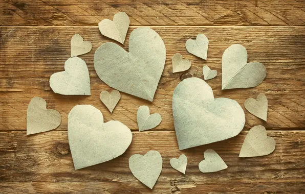 Hearts, love, wood, romantic, hearts, Valentine's Day