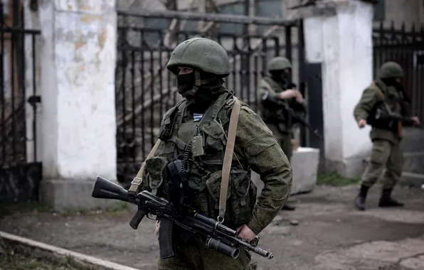 Mask, machine, soldiers, helmet, Russia, Crimea, military, Sevastopol