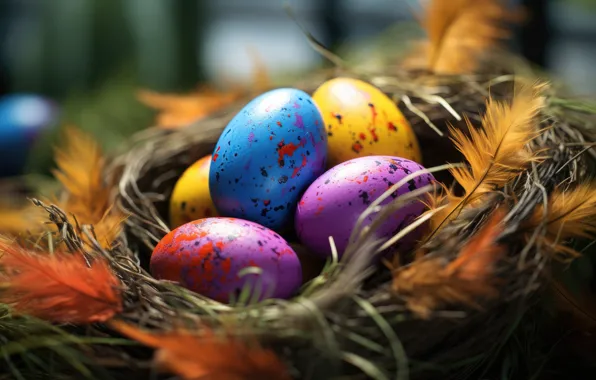 Holiday, eggs, spring, Easter, socket, painted, eggs, Easter