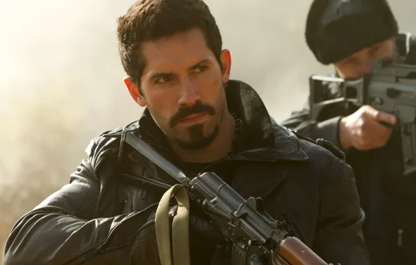 Picture weapons, machine, Kalashnikov, The Expendables 2, Scott Edkins, Scott Adkins, Hector, The expendables 2