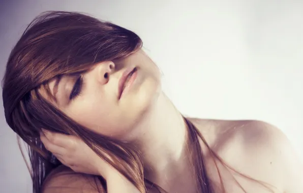 Girl, face, model, brunette