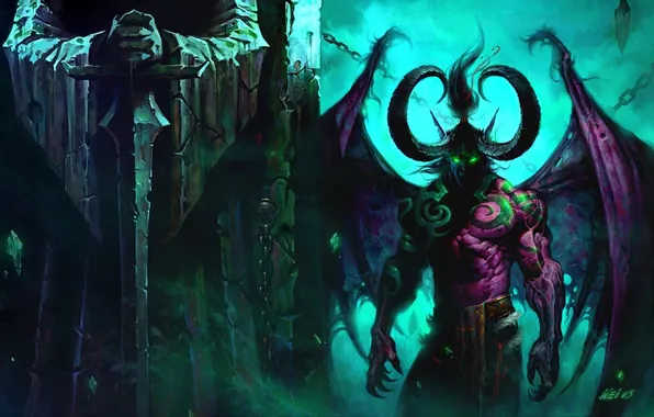 World of Warcraft, Illidan, WOW, Stormrage, Demon, Statue, Illidan Stormrage