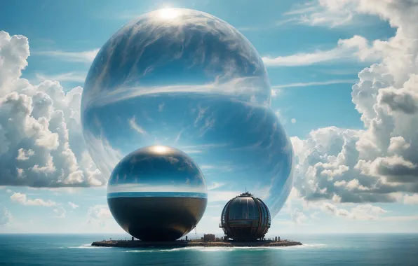 Clouds, fiction, sphere, another world