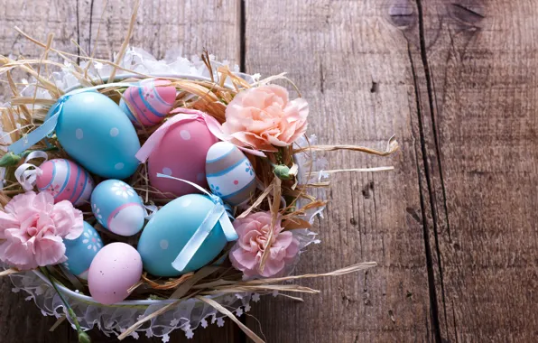 Flowers, holiday, Easter, basket, composition, Myfoodie