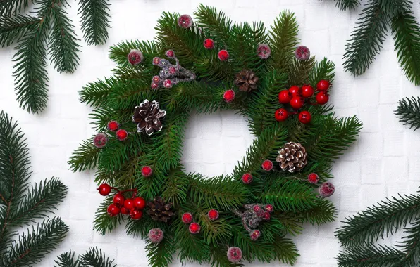 Branches, holiday, tree, Christmas, New year, bumps, decor, 2022