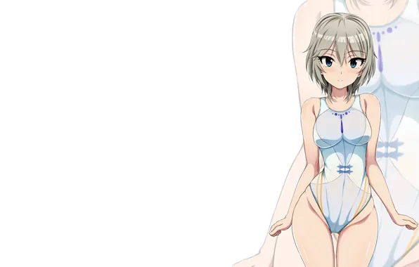 Girl, sexy, Anastasia, bodysuit, boobs, anime, blue eyes, beautiful