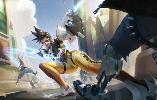 Picture girl, hero, blizzard, Blizzard Entertainment, tracer, overwatch, Lena Oxton