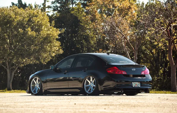 Picture tuning, Infiniti, black, drives, black, infiniti, tuning, vossen