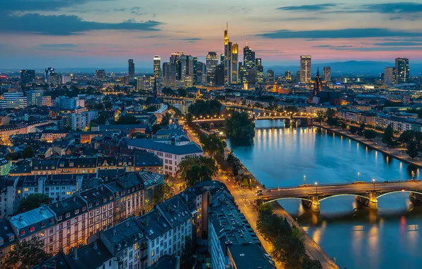 Picture sunset, the evening, Germany, Frankfurt am main