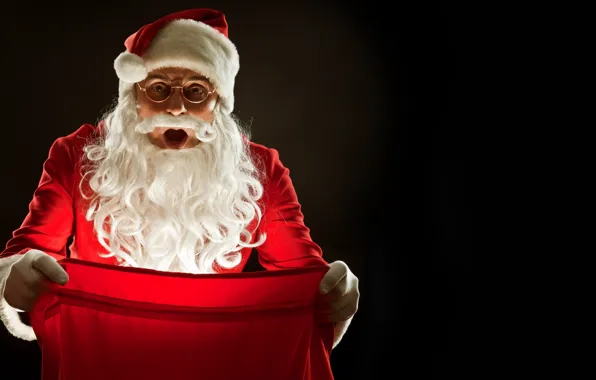 Picture light, holiday, new year, Santa Claus, bag