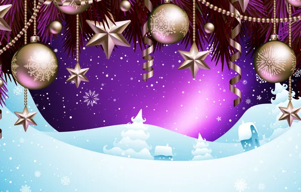Snow, Christmas, Snowflakes, Background, New year, Holiday, Christmas, Mood