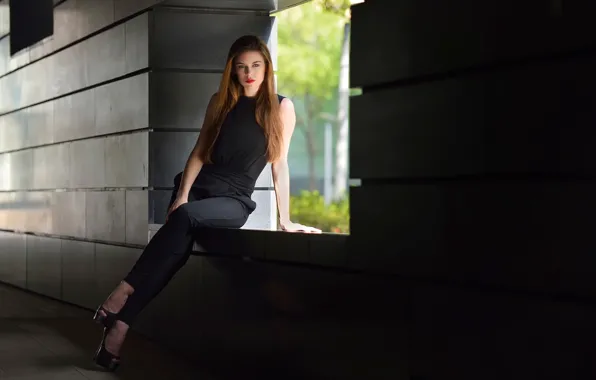 Girl, makeup, legs, Black and Light