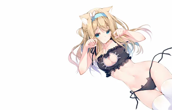 Girl, sexy, lingerie, pantsu, bra, cleavage, panties, thighhighs