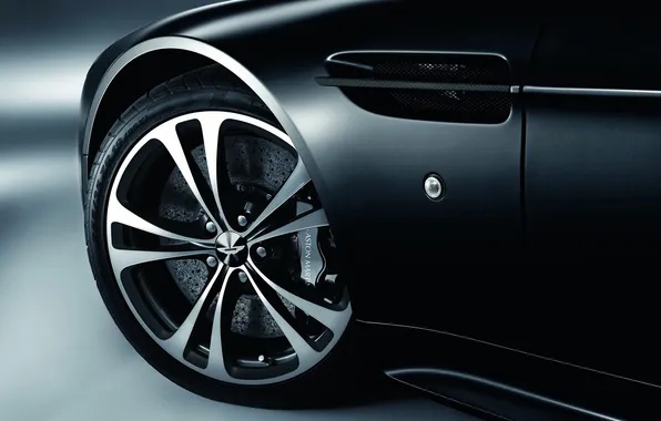 Picture Aston Martin, Auto, Vantage, Black, Disk, Wheel