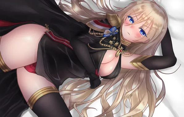 Picture girl, pose, Azur Lane, blushing