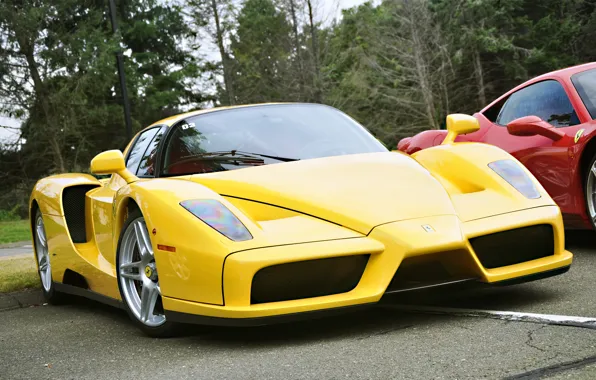 Picture yellow, color, Ferrari, Enzo