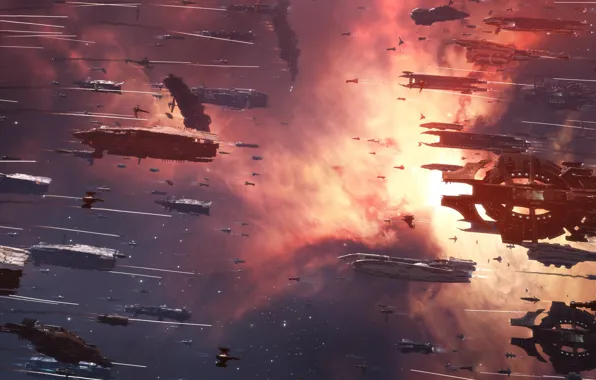 Nebula, Space, space, battle, spaceship, eve online, battle, space ship