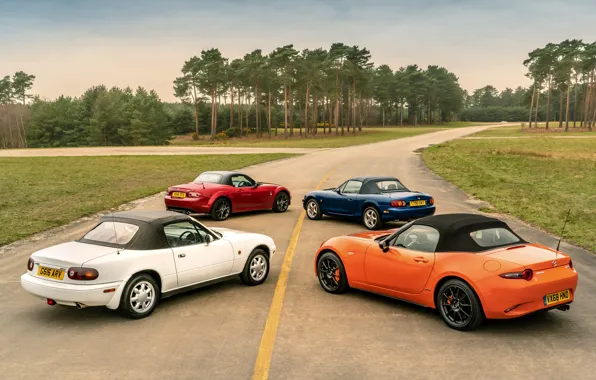 Roof, Mazda, MX-5, roadsters, four generations (NA-NB-NC-ND)
