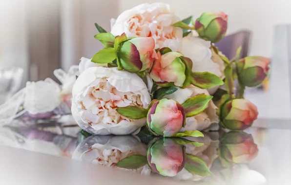 Flowers, bouquet, buds, Peonies
