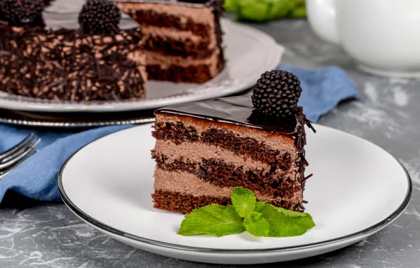 Picture chocolate, cake, cream, dessert, BlackBerry