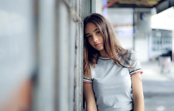 Look, girl, model, bokeh