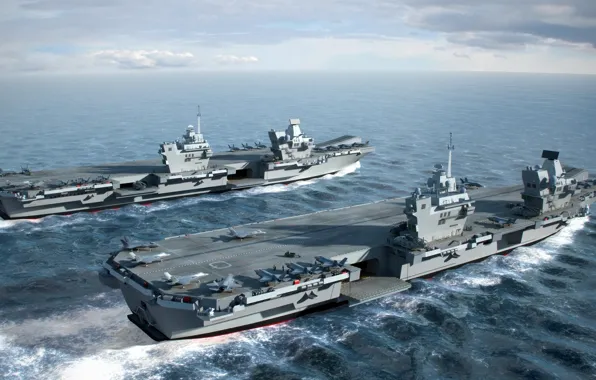 UK, HMS Prince of Wales, Queen Elizabeth class carriers, The carriers of the "Queen Elizabeth", …