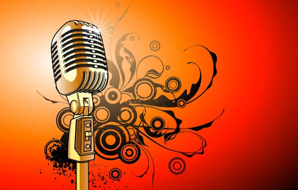 Picture vector, microphone, sounds