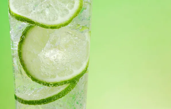 Glass, lime, drink, lemonade