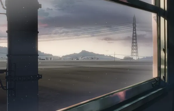 Train, anime, window, art, the view from the window