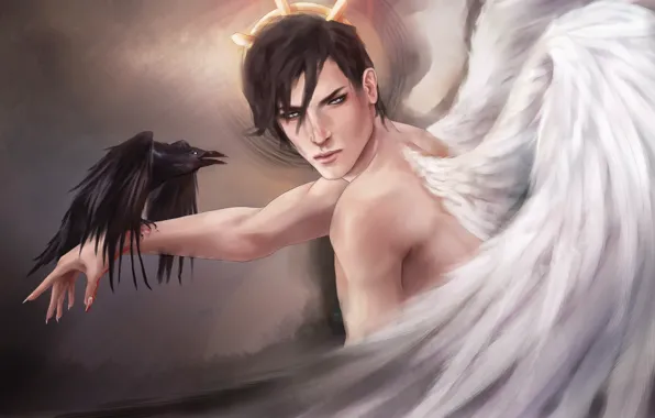 Hand, angel, art, guy, Raven