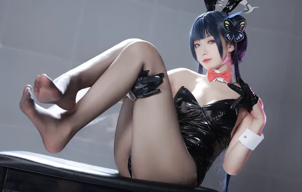 Legs, Asian, cutie, ears, cosplay, asian, sitting, cutie