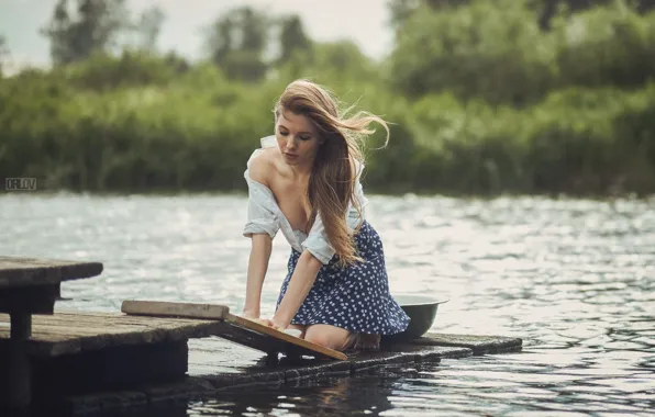 Water, hair, Girl, wash, Anya Fedotova, Nikita Orlov