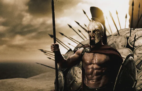 Picture king, shields, Sparta, spears, 300, Leonid, Spartans