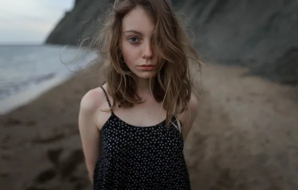 Picture portrait, look, Aleks Five, hair, curls, girl