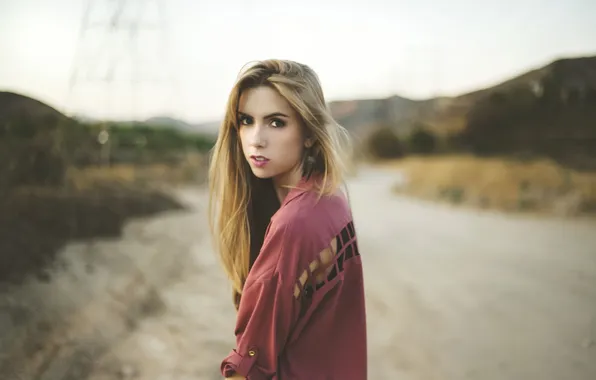 Road, girl, portrait