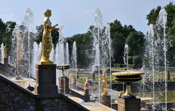 Water, Nature, People, Statues, Fountains