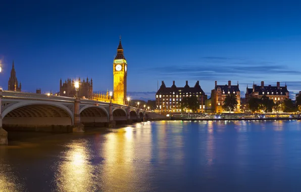 Picture the sky, landscape, night, bridge, city, the city, lights, lights