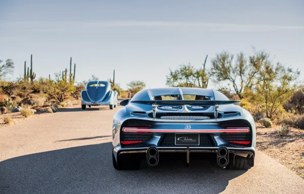 Bugatti, rear view, Chiron, Bugatti Type 57SC Atlantic, Type 57, Bugatti Chiron Super Sport "57 …