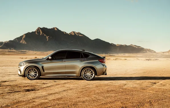 Picture road, landscape, mountains, design, desert, BMW X6M
