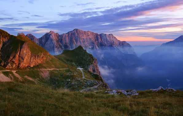 Landscape, mountains, nature, haze, gorge