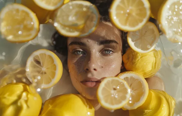 Look, water, girl, light, face, pose, portrait, lies