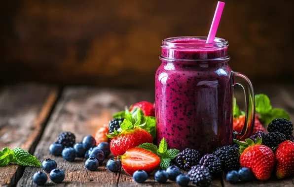 Berries, mug, Bank, smoothies, AI art, neural network