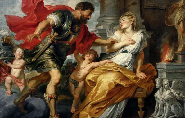 Picture, Peter Paul Rubens, mythology, Pieter Paul Rubens, Mars and Rhea Silvia